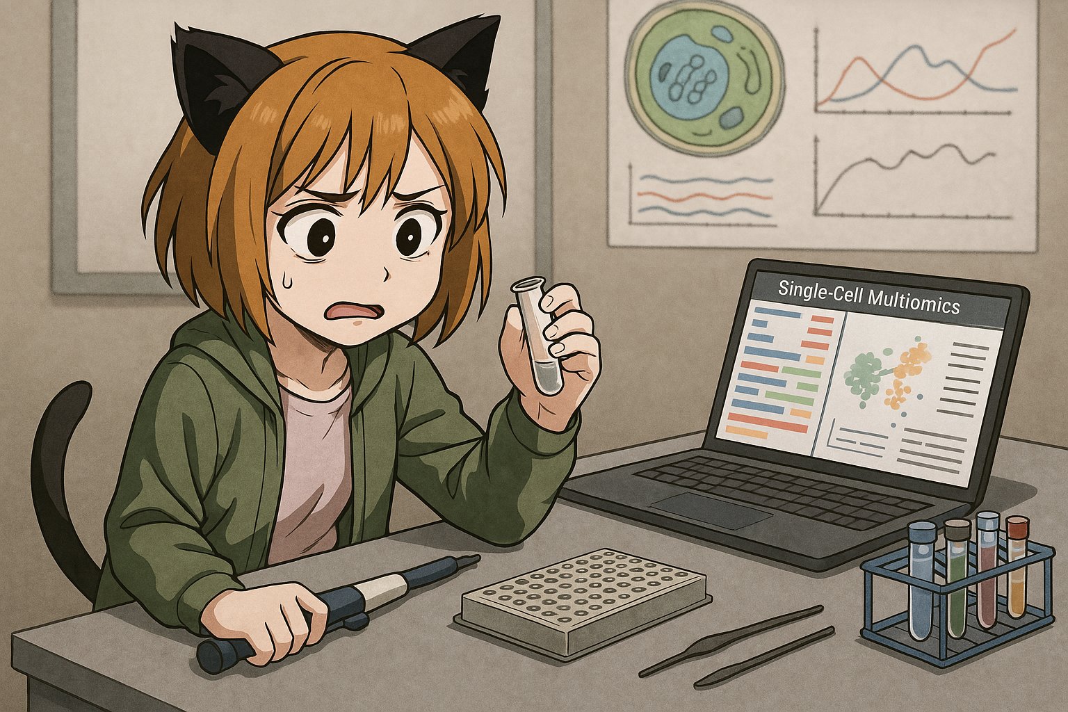 1細胞マルチオームの実験と得られるデータ形式